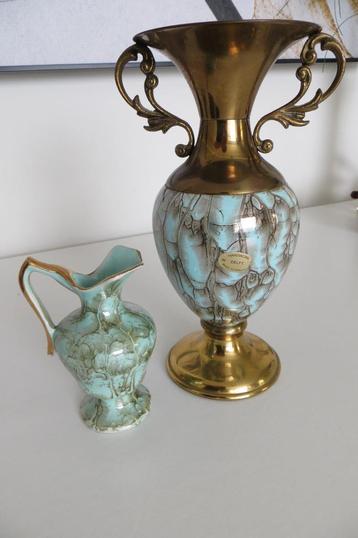 Vintage Vaas DELFT Holland Delfts Blauw Messing, W Bomas beschikbaar voor biedingen