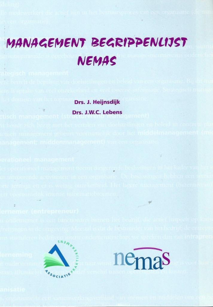 Management begrippenlijst NEMAS, Boeken, Economie, Management en Marketing, Nieuw, Management, Ophalen of Verzenden