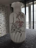 Vintage Opaline Vaas met Bloemen, jaren '70, Antiek en Kunst, Ophalen