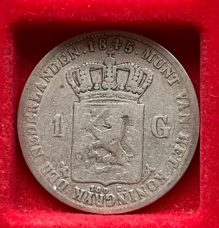 VERSCHILLENDE JAREN 1 gulden Willem II, Postzegels en Munten, Munten | Nederland, Losse munt, 1 gulden, Koning Willem II, Zilver