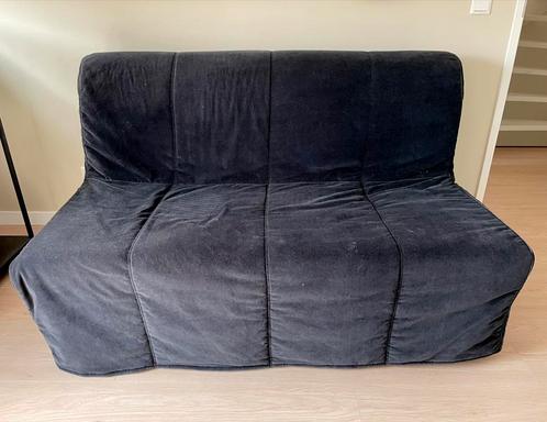 Ikea 2-zits slaapbank LYCKSELE LÖVÅS zwart, Huis en Inrichting, Slaapkamer | Slaapbanken, Zo goed als nieuw, 140 cm, 190 cm of minder