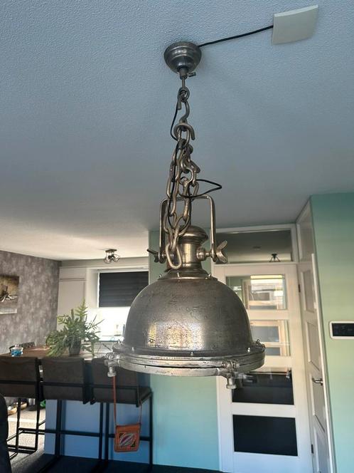 Te koop Zeer mooie zware nikkel hanglamp ., Huis en Inrichting, Lampen | Hanglampen, Zo goed als nieuw, Ophalen