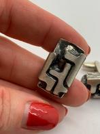 Z210 Prachtige zilveren manchetknopen brutalist, Sieraden, Tassen en Uiterlijk, Antieke sieraden, Ophalen of Verzenden, Zilver