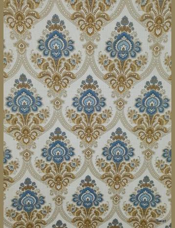 7123 Blauw barokpatroon vintage behang retro origineel swiet beschikbaar voor biedingen
