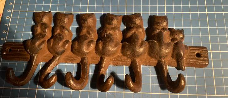 Sleutelrekje met Katjes Design, Huis en Inrichting, Woonaccessoires | Kapstokken, Gebruikt, Wandkapstok, Minder dan 100 cm, Metaal