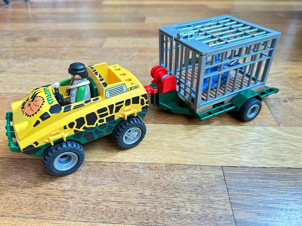 Playmobil Dino Auto met Aanhanger, Kinderen en Baby's, Speelgoed | Playmobil, Ophalen of Verzenden, Gebruikt, Los playmobil