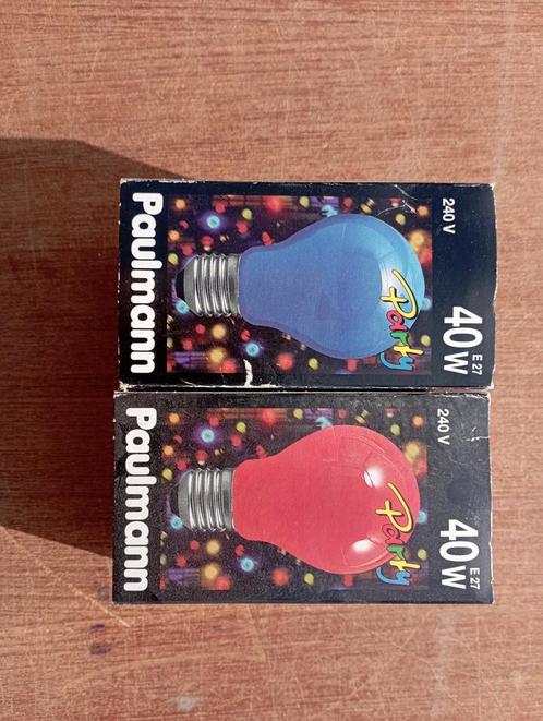 Kleur lampen rood en blauw 40 watt, grote fitting, Huis en Inrichting, Lampen | Losse lampen, Zo goed als nieuw, Gloeilamp, E27 (groot)