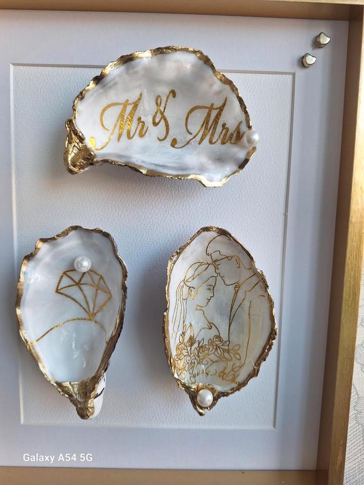 Handgemaakt Oesters, Huis en Inrichting, Woonaccessoires | Lijsten, Nieuw, Minder dan 50 cm, Hout, Ophalen of Verzenden