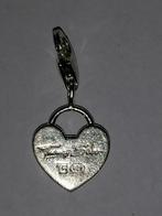 Zilveren bedel hartvormig slotje, Overige merken, Ophalen of Verzenden, Zo goed als nieuw, 1 bedel