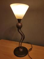 Tafellamp met glazen kap, Ophalen of Verzenden, Zo goed als nieuw, Glas, Minder dan 50 cm