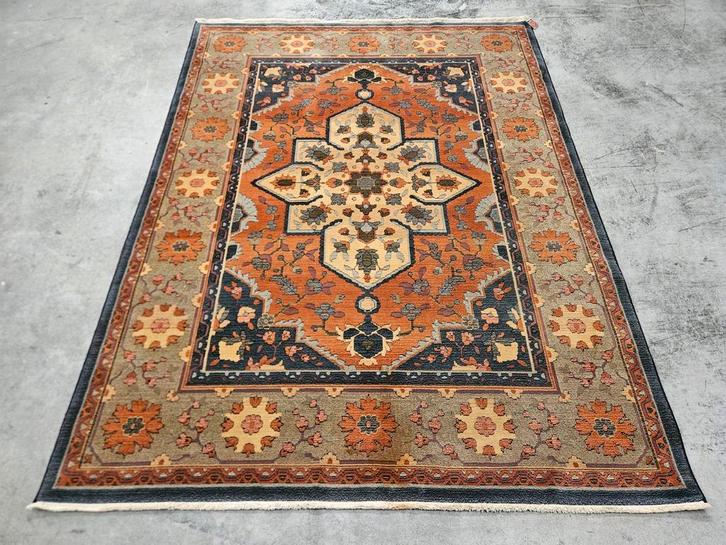 Vintage Perzisch wol vloerkleed medallion Kazak 206x273cm, Huis en Inrichting, Stoffering | Tapijten en Kleden, Gebruikt, 200 cm of meer