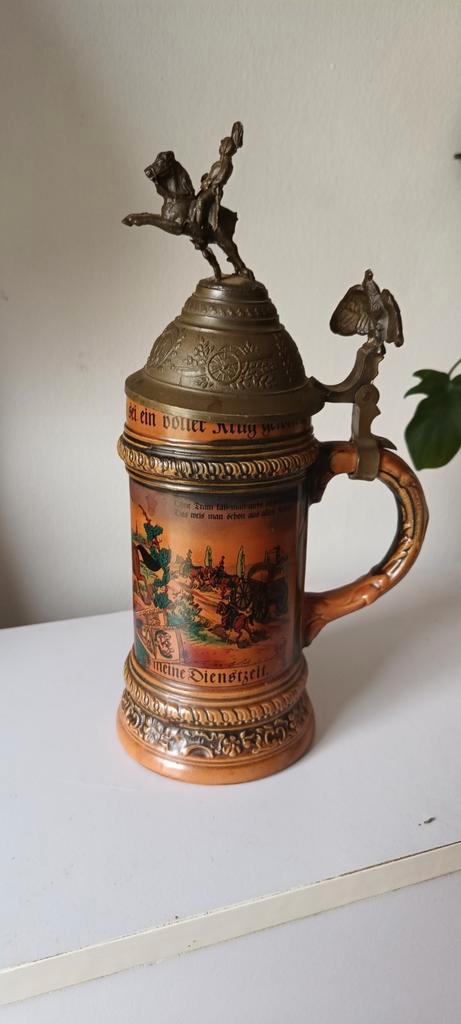Vintage Duitse bierpul uit de eerste wereld oorlog, Antiek en Kunst, Antiek | Keramiek en Aardewerk, Ophalen of Verzenden
