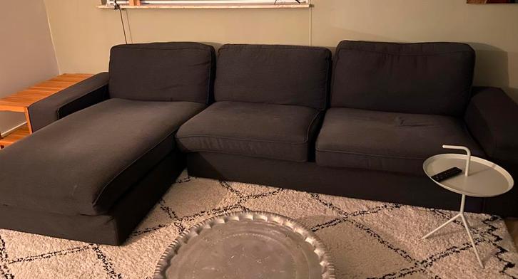 GRATIS!!…..Hoekbank Kivik Ikea antraciet grijs, Huis en Inrichting, Banken | Complete zithoeken, Gebruikt, Hout, Stof, Ophalen