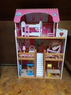 Kidkraft houten Barbie-poppenhuis met meubeltjes, in prima, Kinderen en Baby's, Speelgoed | Poppenhuizen, Gebruikt, Ophalen