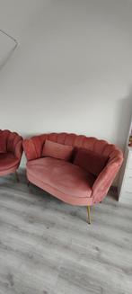 Roze met goud  zitbank set, stoel en bank., Ophalen of Verzenden, 75 tot 100 cm