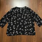 Zwarte blouse met roze vogeltjes, 46, Primark, Zwart, Maat 46/48 (XL) of groter, Ophalen of Verzenden