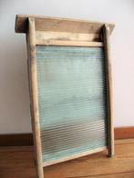 Antiek wasbord gemaakt van hout en glas, Ophalen of Verzenden