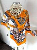 Nieuwe schitterende Herm style sjaal oranje dessin chcs, Ophalen of Verzenden, Nieuw, Maat 46/48 (XL) of groter, Sjaal