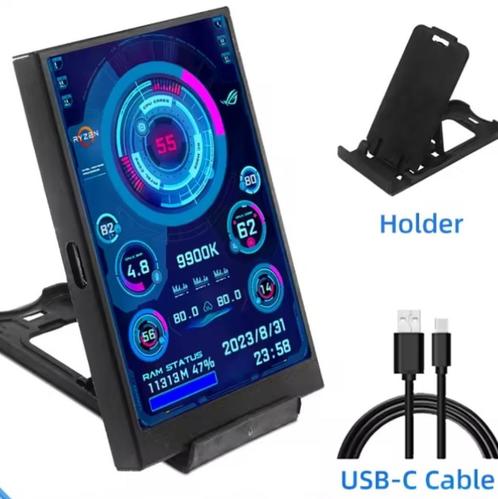3.5" hardware monitor NIEUW IN DOOS ! LCD SCREEN USB-C, Computers en Software, Desktop Pc's, Nieuw, Onbekend, Ophalen of Verzenden