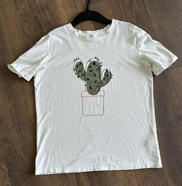 Jake's Casual witte t-shirt shirt met cactus print maat M beschikbaar voor biedingen