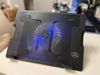 Laptop koeler standaard met fan en LED, Computers en Software, Laptopstandaarden, Ophalen of Verzenden, Gebruikt, In hoogte verstelbaar