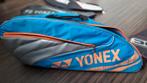 badminton tas yonex blauw oranje met klein gaatje, Sport en Fitness, Badminton, Gebruikt, Ophalen of Verzenden, Tas