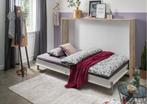 Juist opklapbed horizontaal - 140x200 - Wit/eikenkleur, Huis en Inrichting, Slaapkamer | Bedden