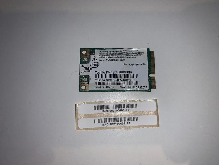 Intel wireless mini PCI card WM3945ABG MOW2, Computers en Software, Netwerkkaarten, Ophalen of Verzenden