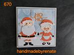 Nr. 670 Handgemaakte kerstkaart kerstman en kerstvrouw, Ophalen of Verzenden, Nieuw, Overige thema's
