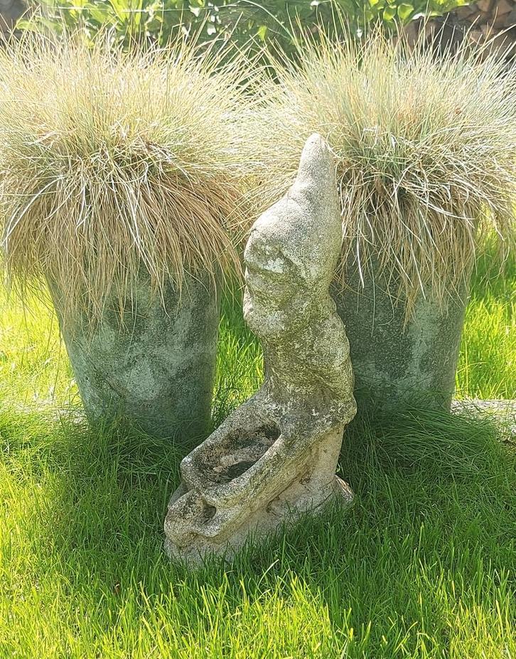 Oude tuinkabouter van steen ,ca 52 cm h, mooi verweerd.🧙‍♂️, Antiek en Kunst, Curiosa en Brocante, Ophalen