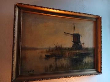 Schilderij H. Endlich - Molenlandschap beschikbaar voor biedingen