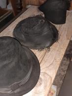 3 stuks verschillende antieke zwarte dameshoedjes, Ophalen of Verzenden