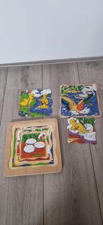 Houten Puzzel met Dieren eenden, 2 tot 4 jaar, 10 tot 50 stukjes, Ophalen of Verzenden, Zo goed als nieuw
