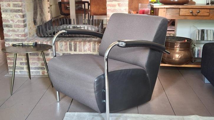 Leolux Scylla fauteuil, Huis en Inrichting, Fauteuils, Zo goed als nieuw, Leer, Metaal, Stof, 50 tot 75 cm, 75 tot 100 cm, Ophalen