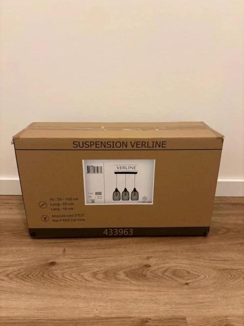 Suspension Verline hanglamp zwart 3-lichts nieuw in doos, Huis en Inrichting, Lampen | Hanglampen, Nieuw, Minder dan 50 cm, Verzenden