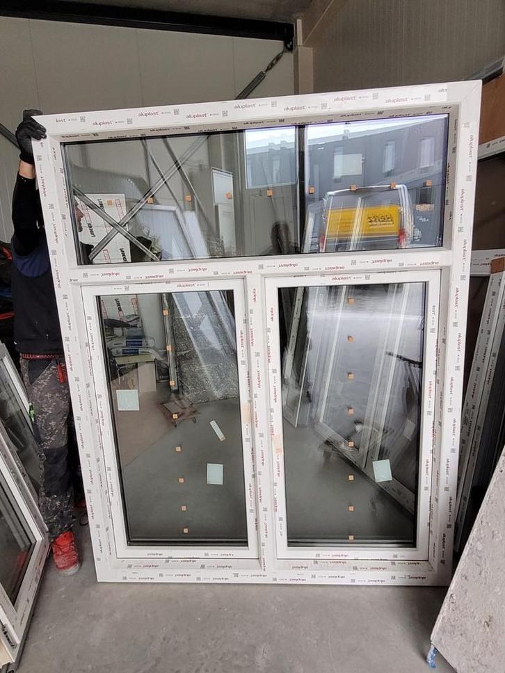 Kunststof Kozijn met Glas - Nieuw! 2 kozijnen, Doe-het-zelf en Verbouw, Kozijnen en Schuifpuien, Nieuw, Raamkozijn, Kunststof