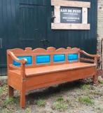 Oude brocante houten bank klepbank tuinbank, Gebruikt, T, Ophalen of Verzenden, N