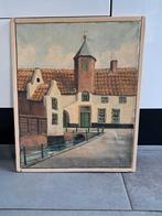 schilderij op linnen, stadsgezicht Amersfoort, Antiek en Kunst, Ophalen of Verzenden