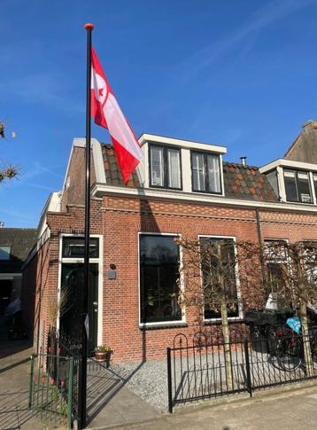 Vlaggenmast hoogglans zwart 5.5m incl.(of excl.) Leidse vlag beschikbaar voor biedingen