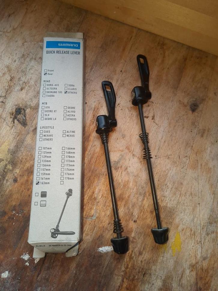 Shimano Deore Snelspanners 133/163mm - Zo goed als nieuw, Fietsen en Brommers, Fietsonderdelen, Zo goed als nieuw, Mountainbike