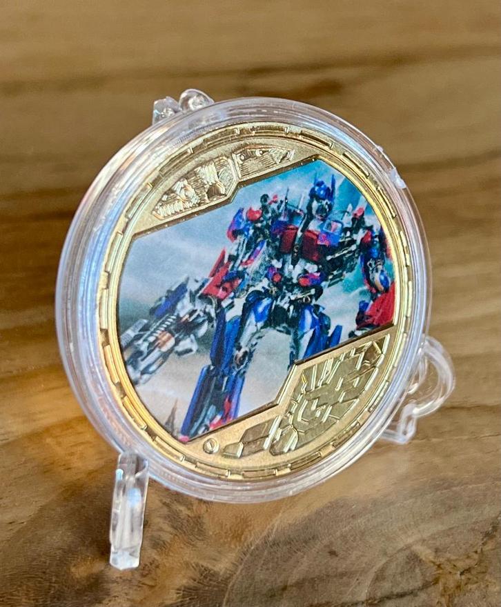 Transformers 24kt goud vergulde verzamelmunt +stand (5, Verzamelen, Film en Tv, Nieuw, Film, Overige typen, Ophalen of Verzenden
