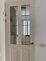 Opdekdeur met glas in lood, Ophalen, Gebruikt, 80 tot 100 cm, 215 cm of meer