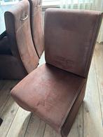 6 bruine stoelen met wieltjes, Huis en Inrichting, Stoelen, Ophalen, Zo goed als nieuw, Bruin