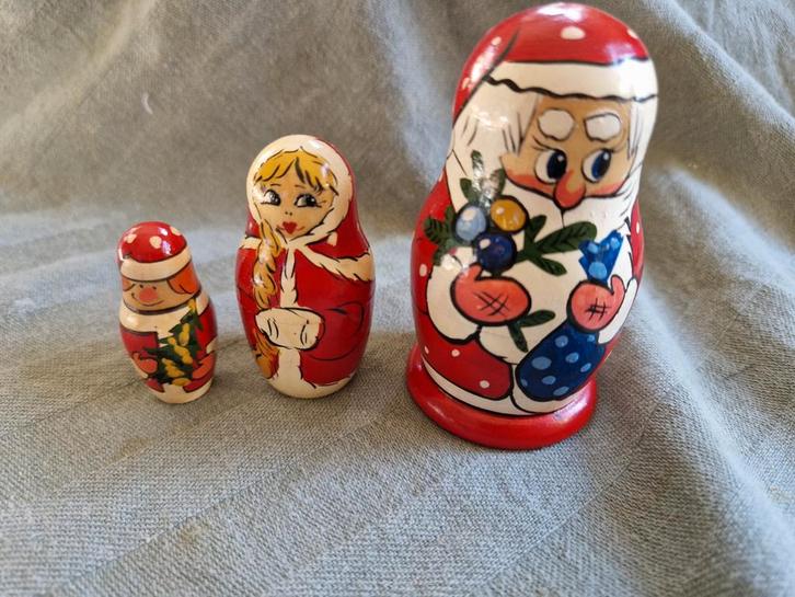 Matroesjka Poppen - Kerstthema - 3 stuks, Huis en Inrichting, Woonaccessoires | Overige, Gebruikt, Ophalen of Verzenden