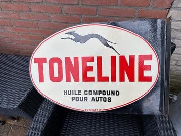 Emaille Toneline olie / huile bord. Dubbelzijdig 60 x 40 cm. beschikbaar voor biedingen