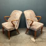 Vintage set fauteuils, Ophalen, Hout, Gebruikt, Fauteuils, cees braakman, pastoe, vintage, wollen bekleding,