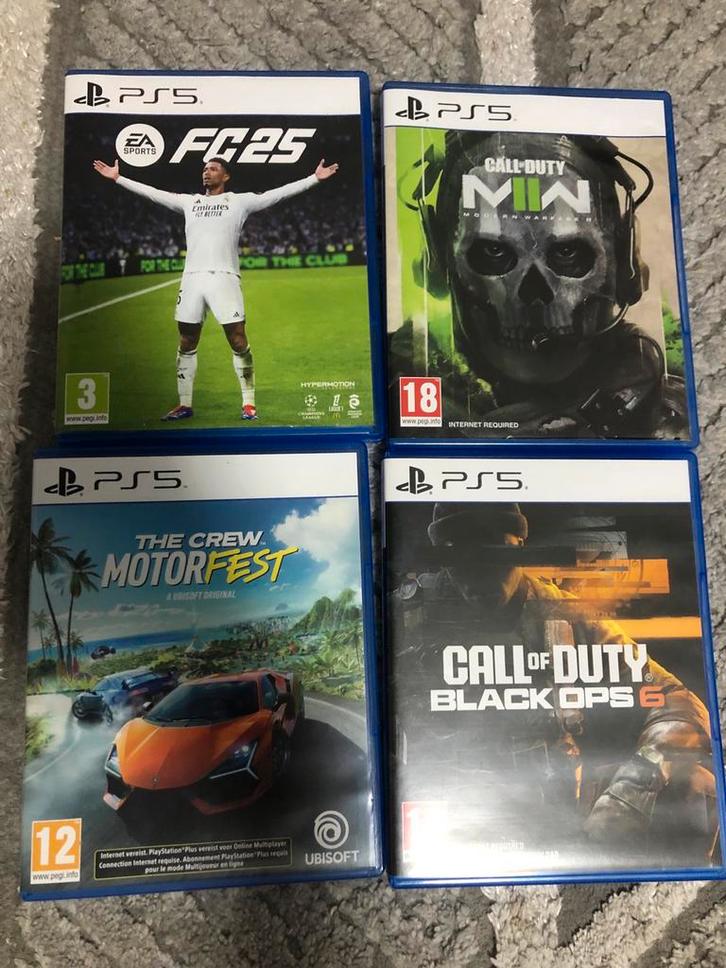 PS5 Games - FC25, COD MW2, Black Ops 6, The Crew, Spelcomputers en Games, Games | Overige, Zo goed als nieuw, Overige genres, 1 speler