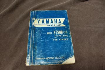 Yamaha XT500 1977 motorcycle parts list  beschikbaar voor biedingen