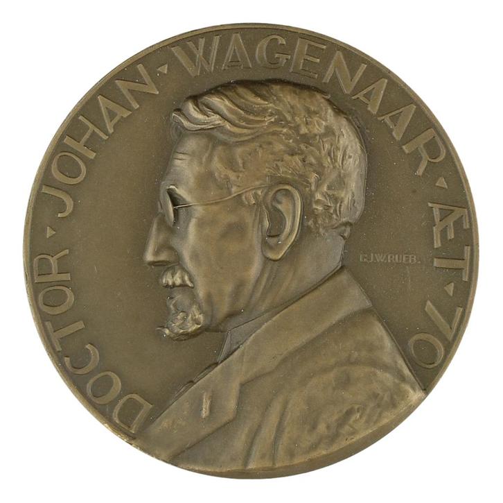 Grada Rueb - Penning VPK, 1932 : Dr Johan Wagenaar, Postzegels en Munten, Penningen en Medailles, Brons, Nederland, Verzenden