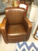 leren fauteuil, Huis en Inrichting, Fauteuils, Ophalen, Gebruikt, 50 tot 75 cm, Leer